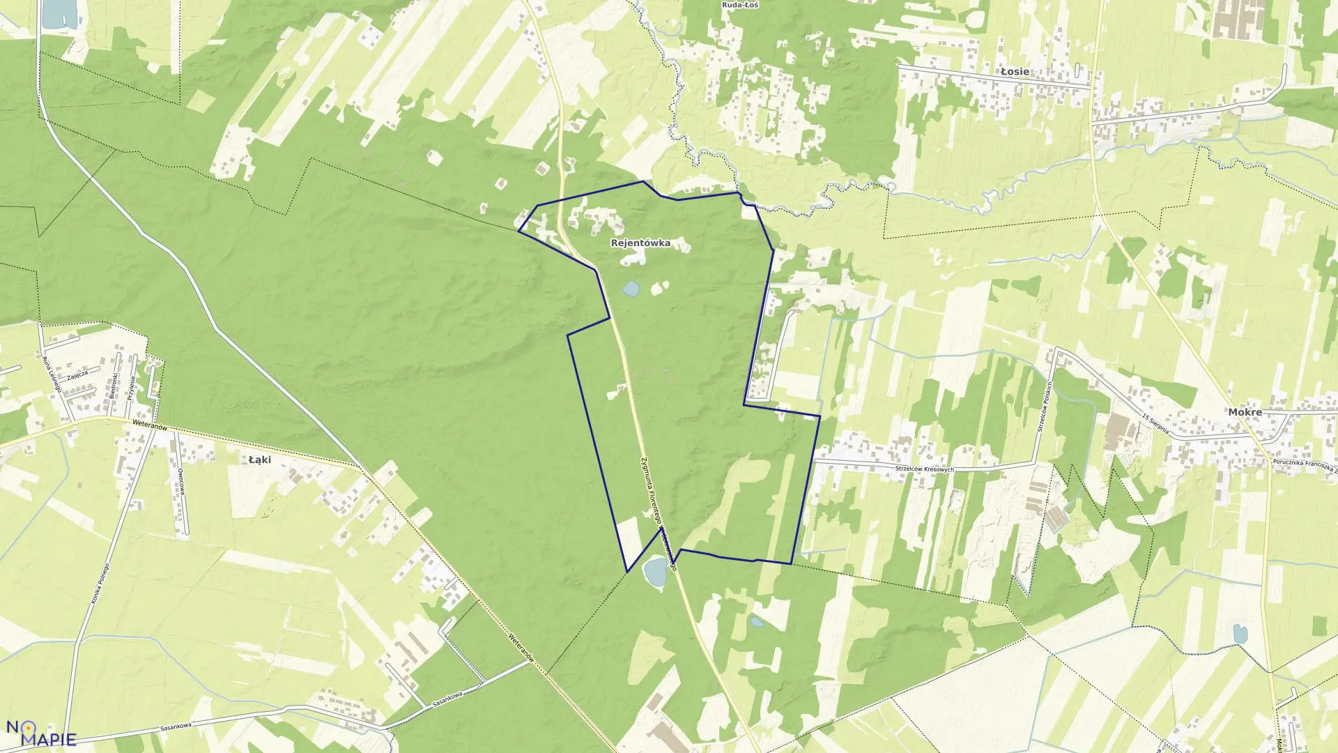 Mapa obrębu 01-01 w gminie Radzymin