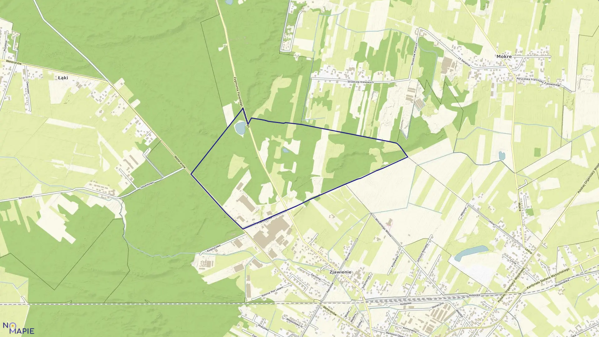 Mapa obrębu 01-02 w gminie Radzymin