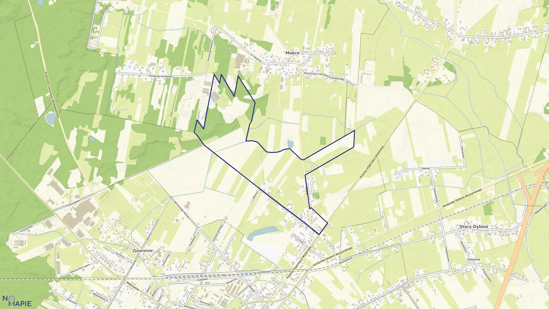 Mapa obrębu 01-03 w gminie Radzymin