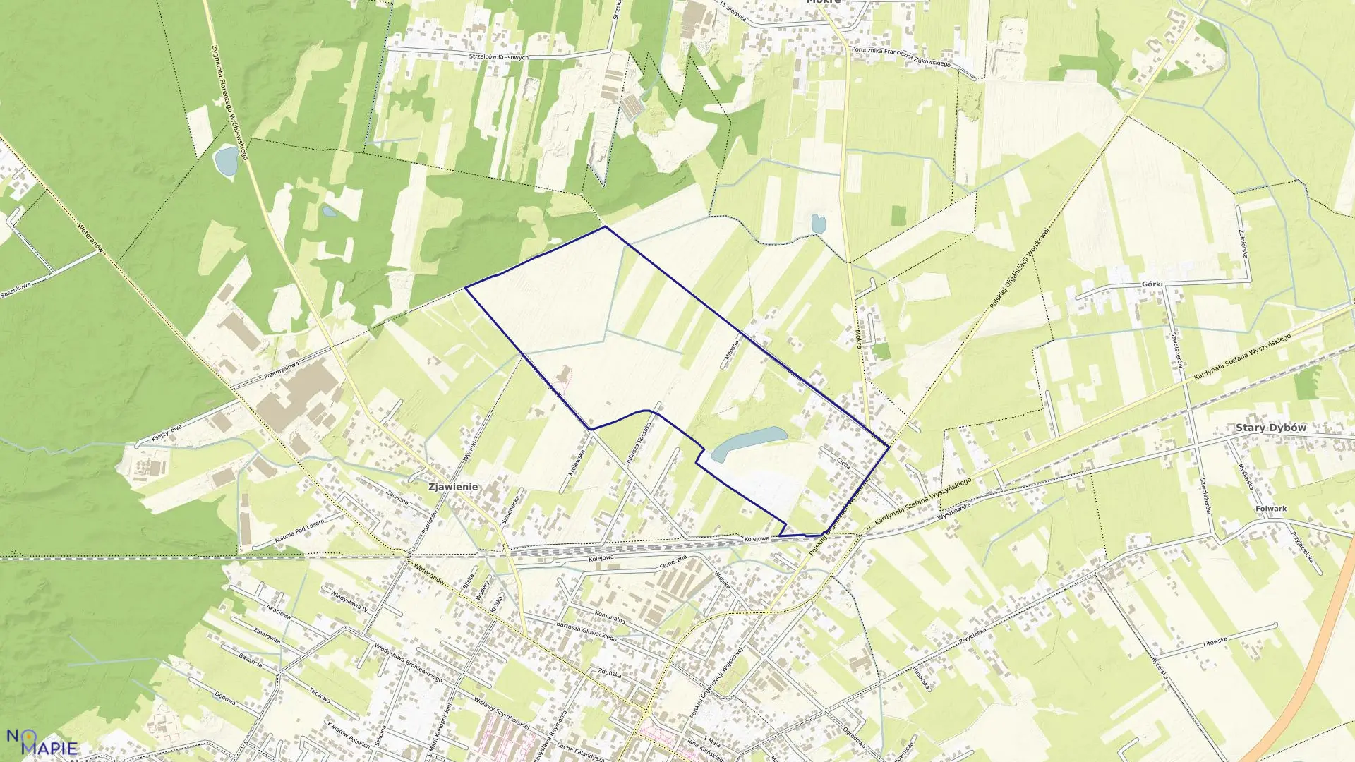 Mapa obrębu 01-05 w gminie Radzymin