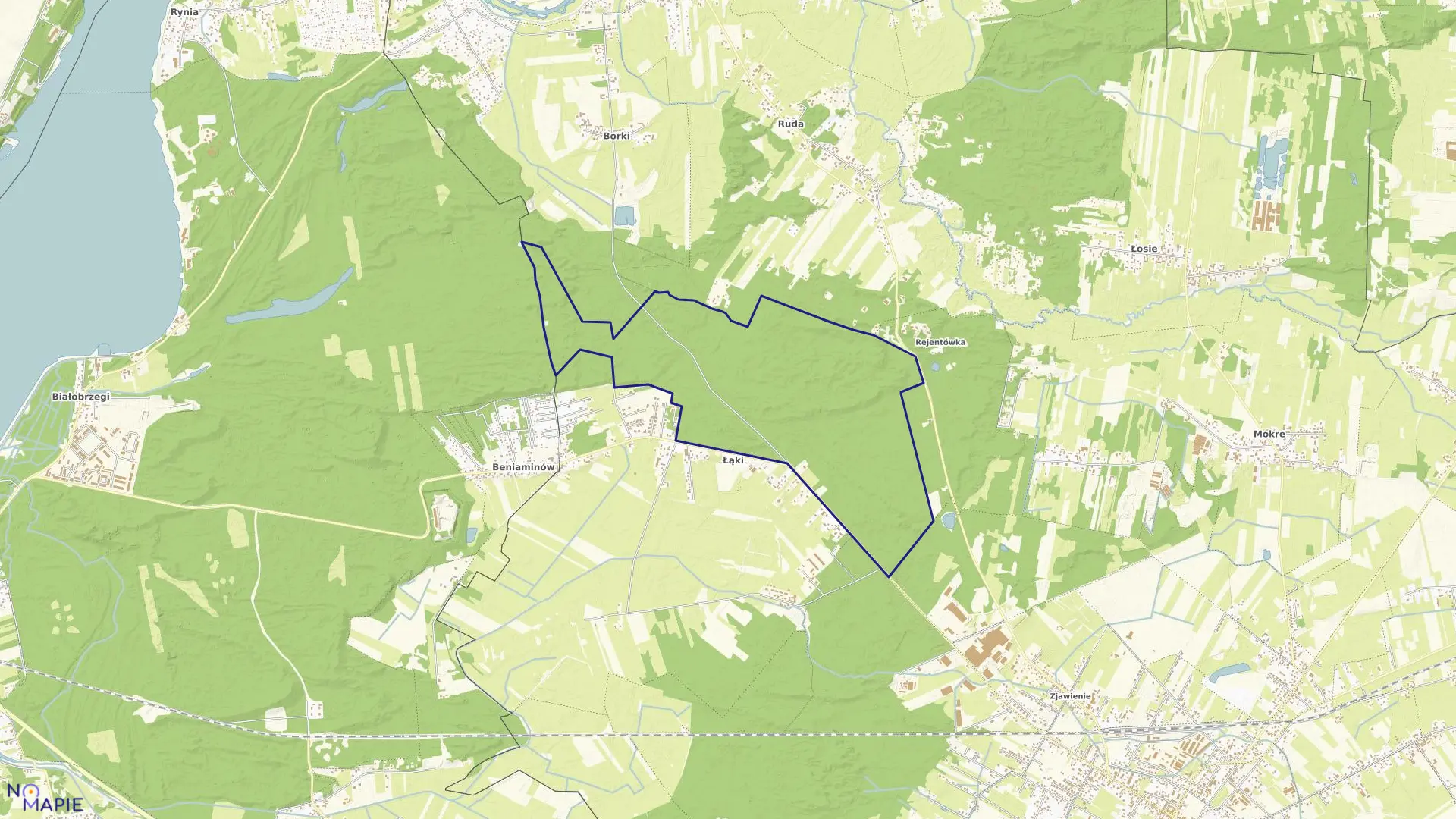 Mapa obrębu 01-10 w gminie Radzymin
