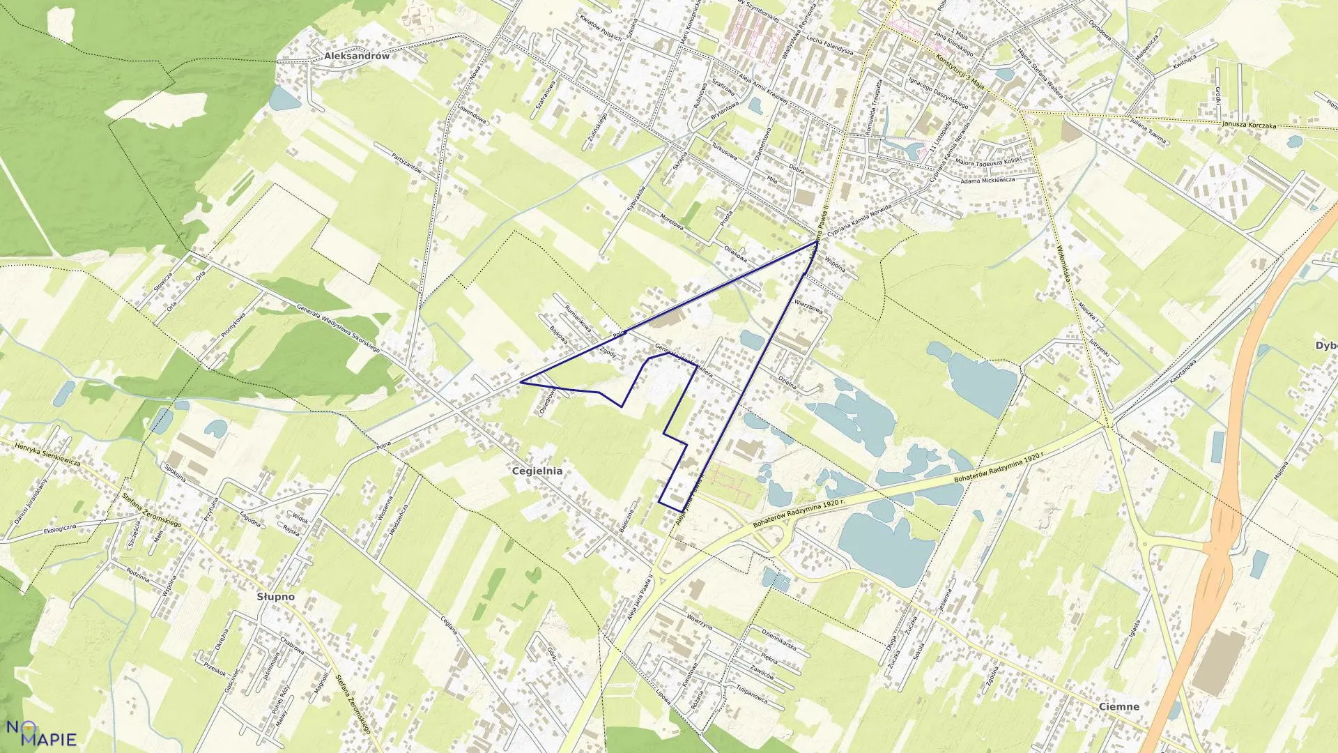 Mapa obrębu 02-04 w gminie Radzymin