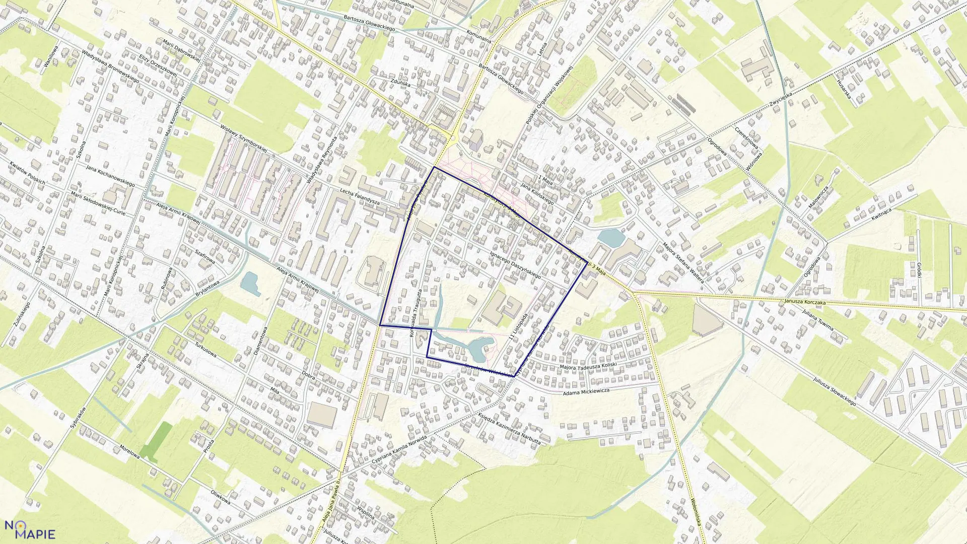 Mapa obrębu 04-02 w gminie Radzymin