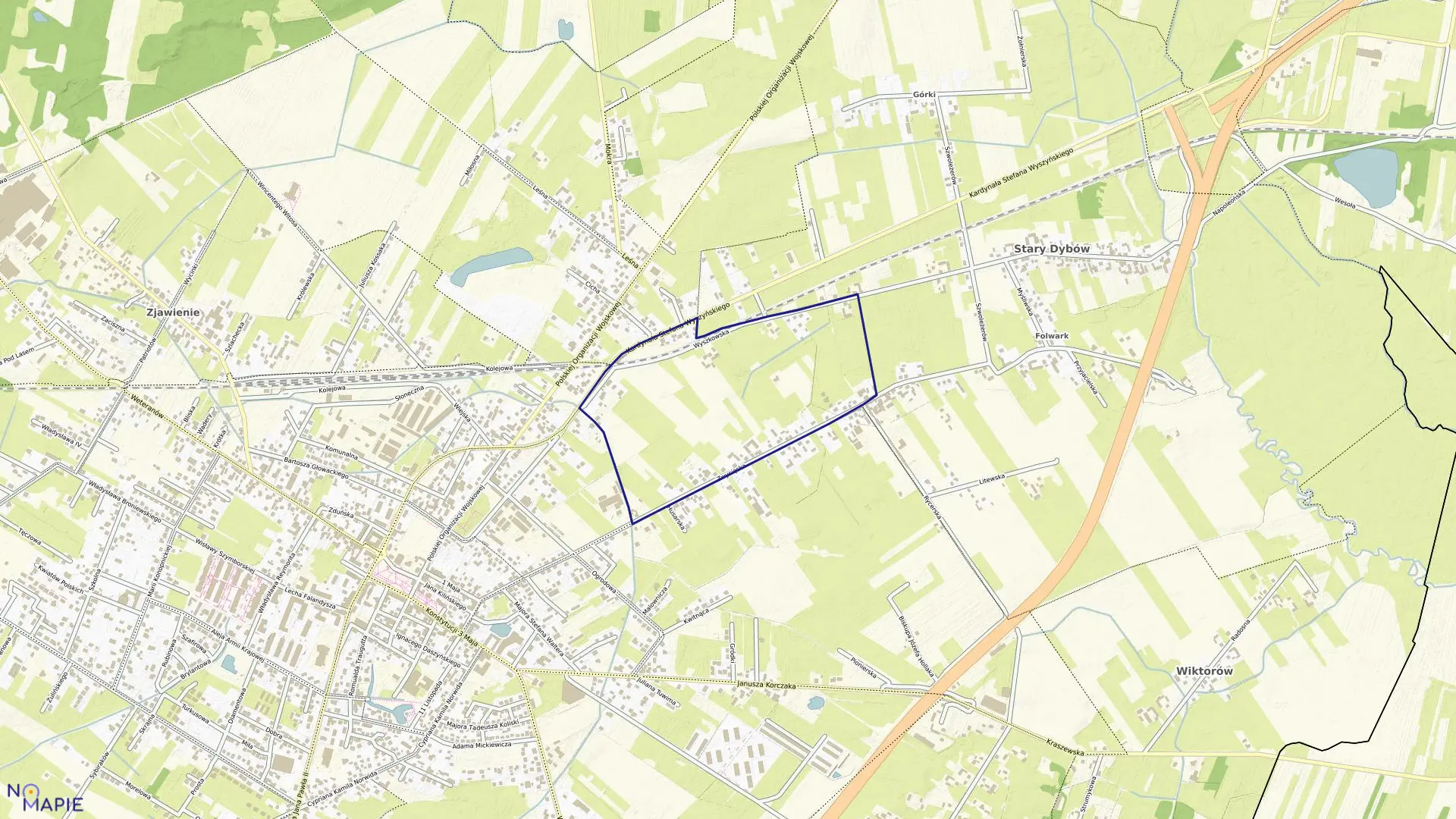 Mapa obrębu 05-02 w gminie Radzymin