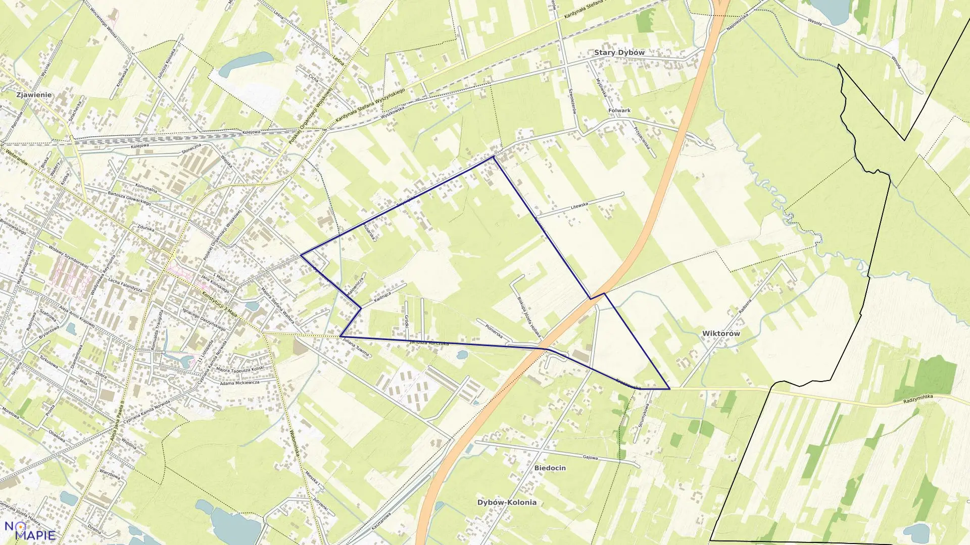 Mapa obrębu 05-03 w gminie Radzymin