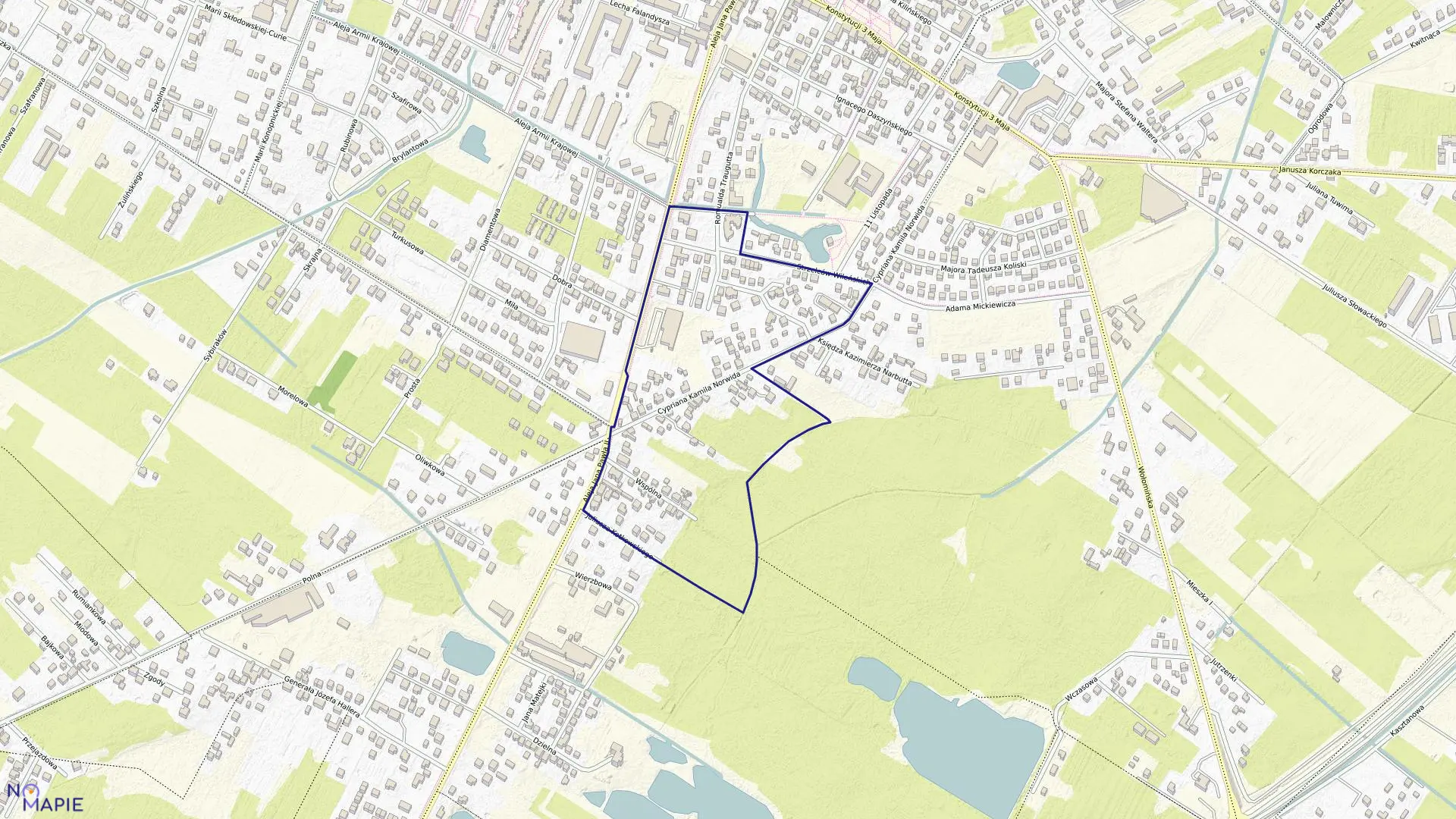 Mapa obrębu 05-07 w gminie Radzymin