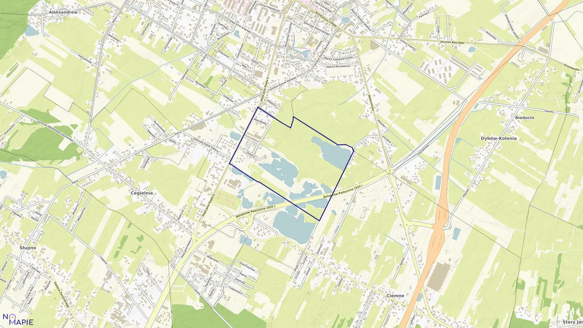 Mapa obrębu 05-08 w gminie Radzymin