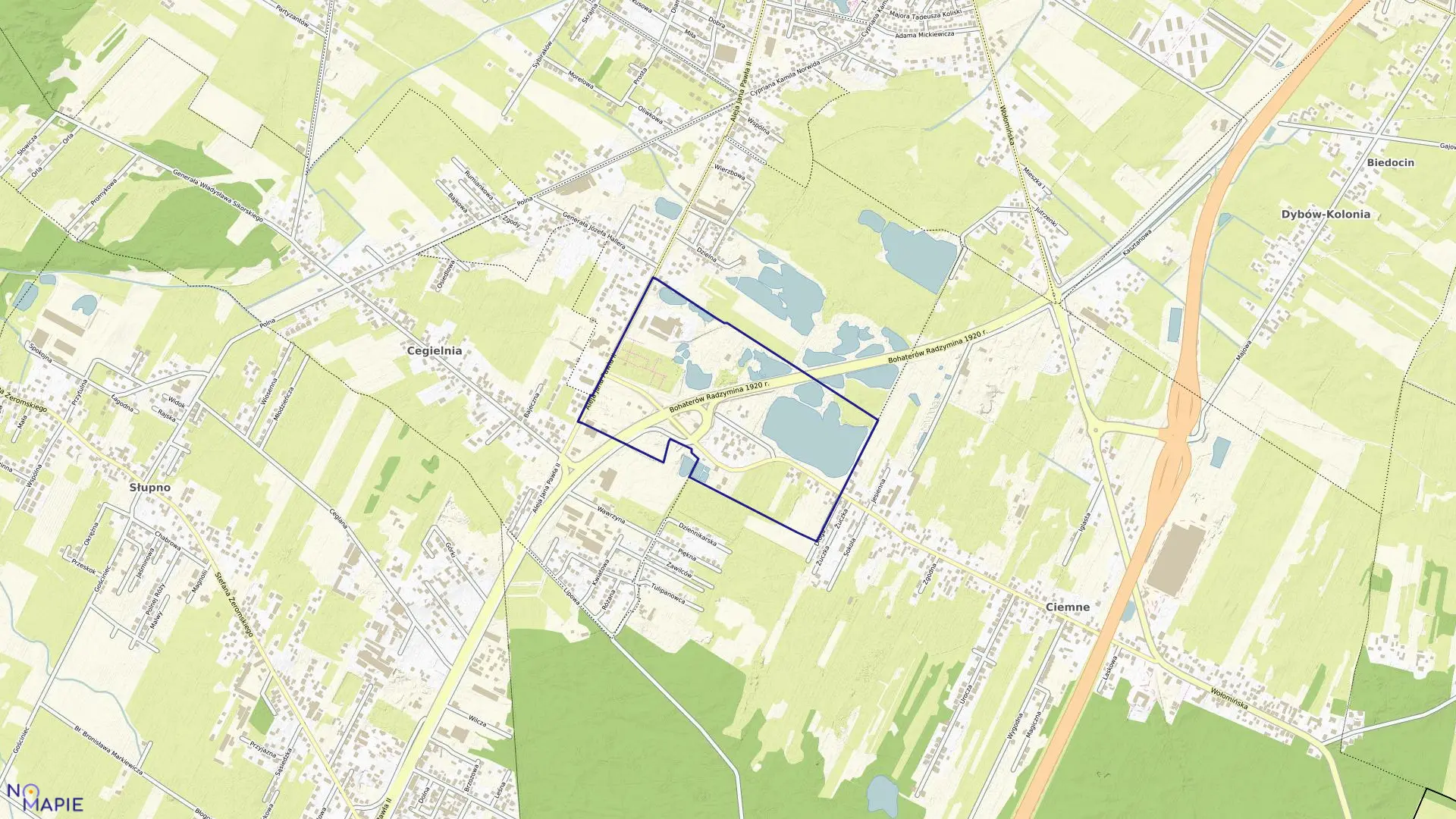 Mapa obrębu 05-09 w gminie Radzymin