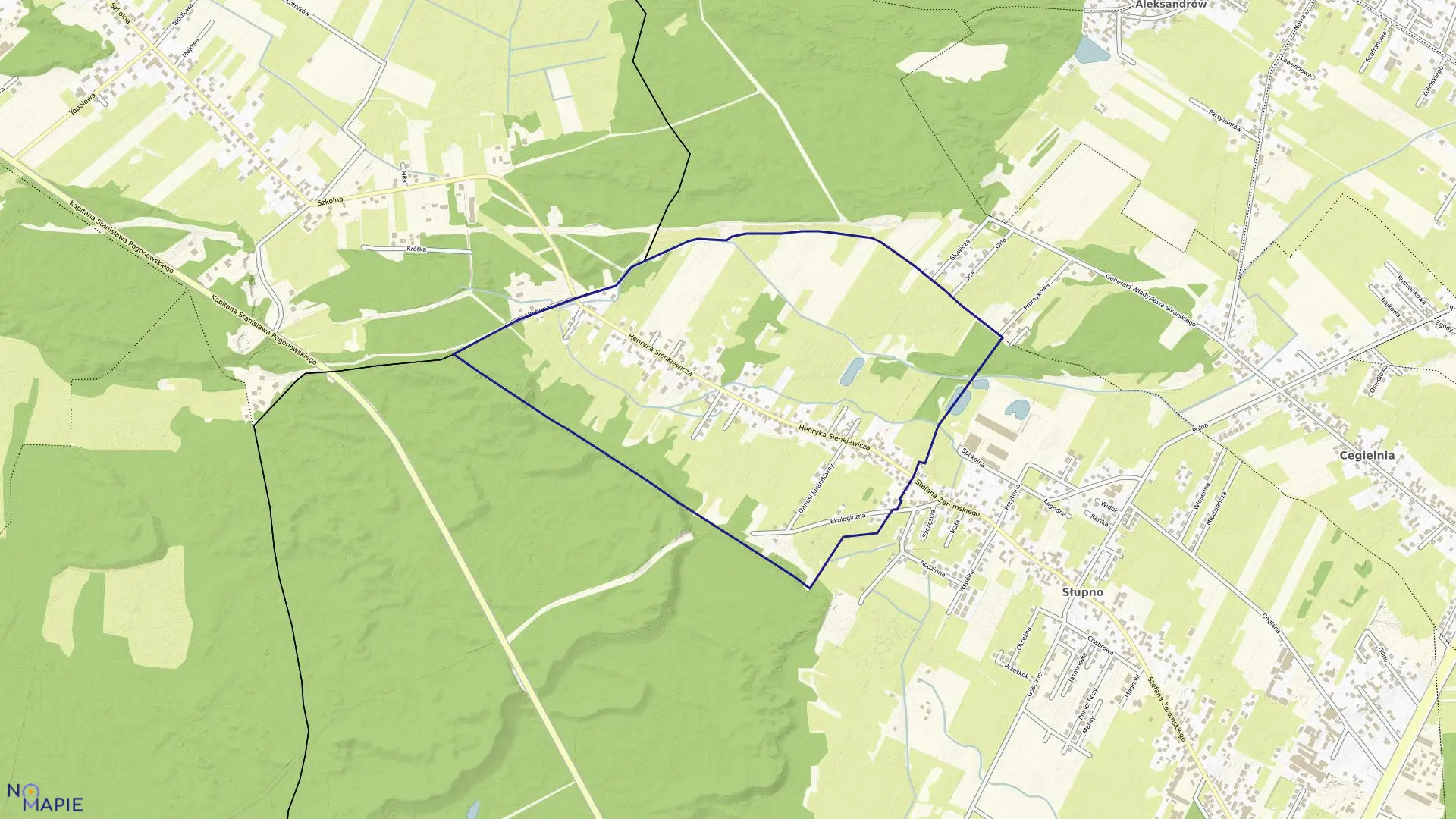 Mapa obrębu SIERAKÓW w gminie Radzymin